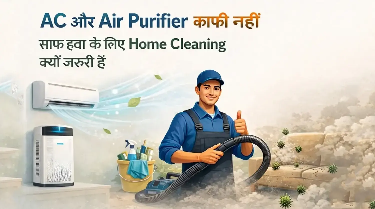  AC और Air Purifier काफी नहीं – साफ हवा के लिए गुरुग्राम में home Cleaning क्यों जरूरी