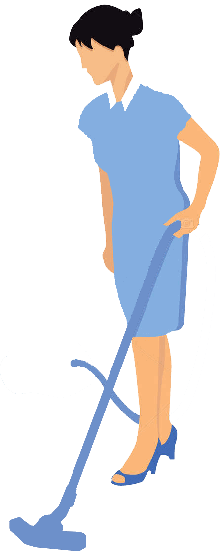 Woman Using Vaccum Cleaner illustration